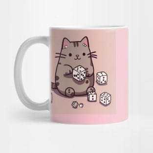 Pusheen cat playing dice Mug